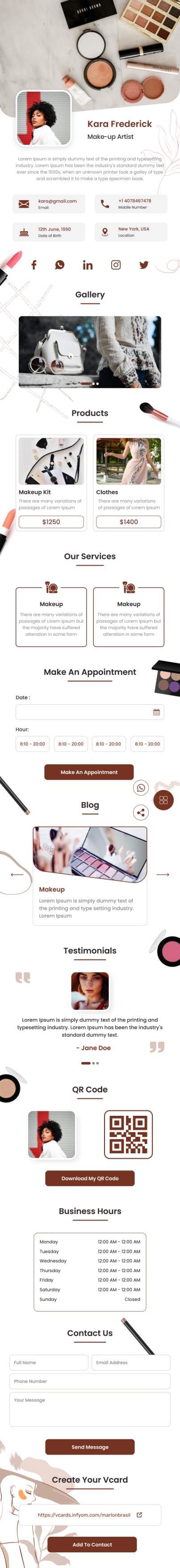 VCard.Online – Fashion and Beauty Templates