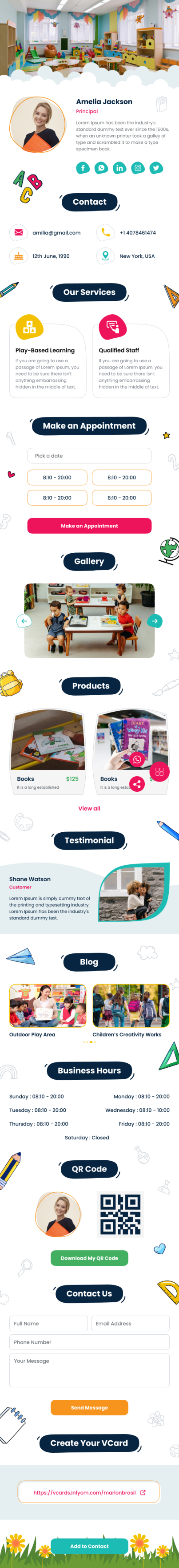 VCard.Online – School Templates