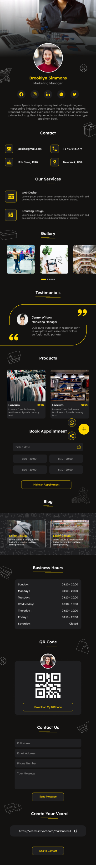 VCard.Online – Retail and E-commerce Templates